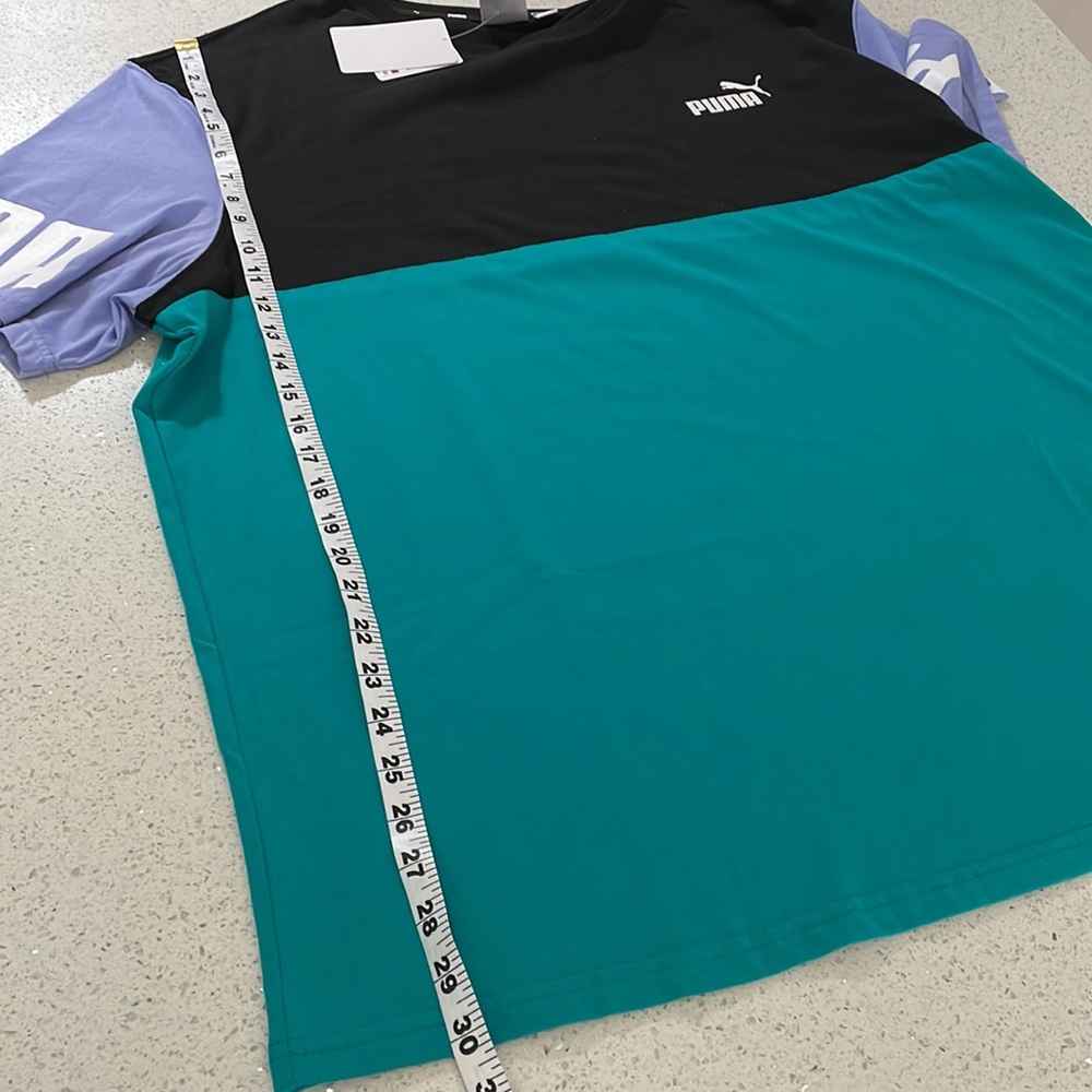 Puma Power color block tee 2XL deep aqua/black/purple - Picture 8 of 11